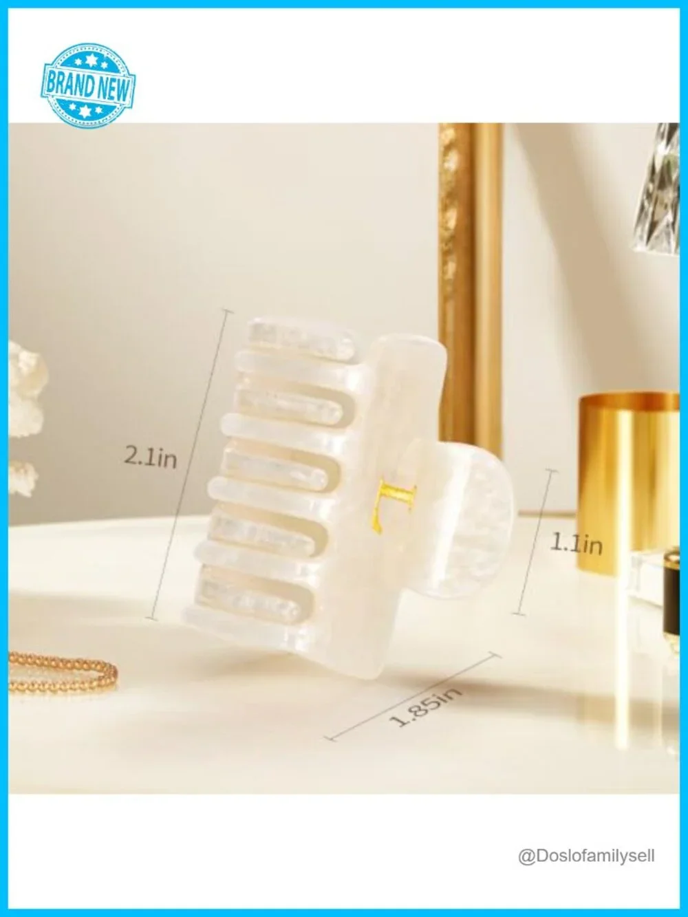Personalized Initial Hair Claw Clip - Acrylic Glitter Accessory for Women